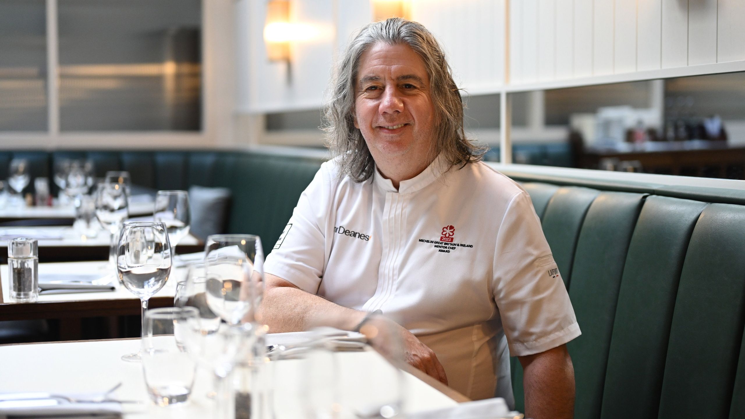 an image of Michael Deane, owner and chef at Deanes restaurant photographed in his restaurant in Belfast