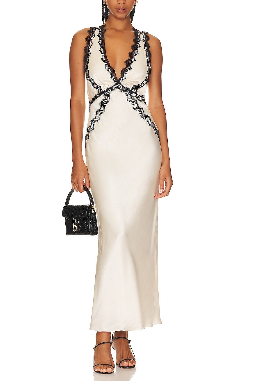 Camille Lace Cross Back Midi Dress