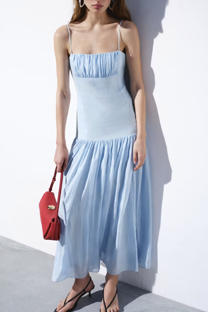 MANGO, Ruched Linen Dress - Women | Mango Usa