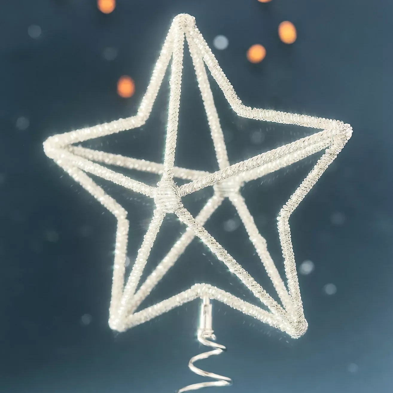 Beaded Star Metal Tree Topper