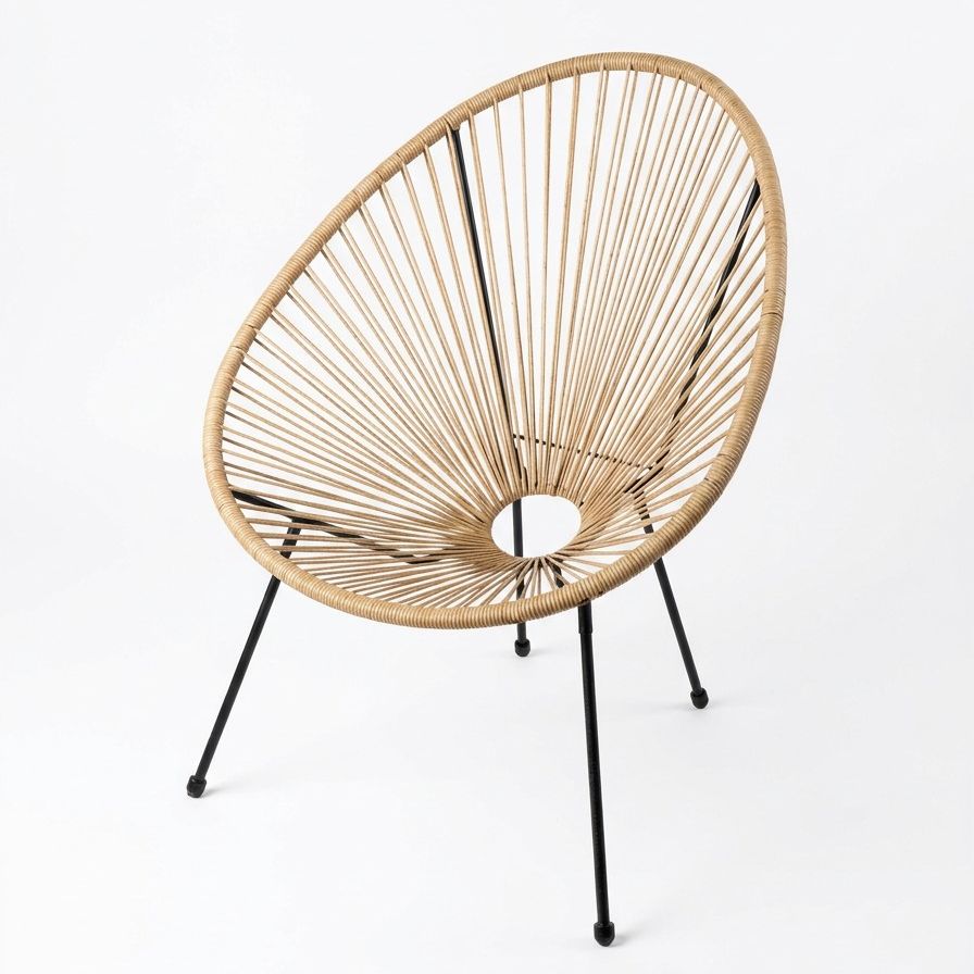 Belavi, Oval Shaped Patio String Chair, Beige