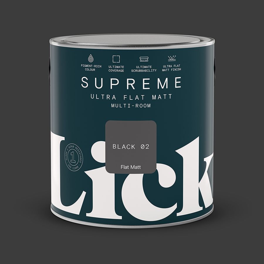Black 02: Dark Velvet Black Paint - Matt Emulsion Paint