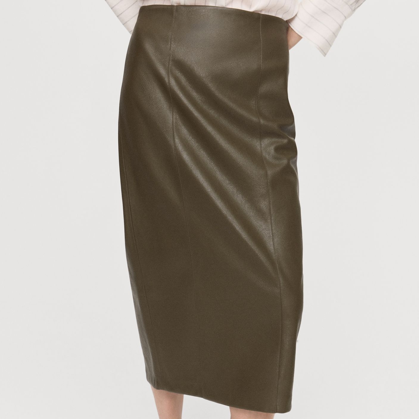 Faux-Leather Pencil Skirt - Women | Mango United Kingdom