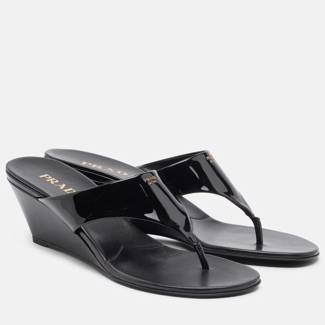 Prada, Patent Leather Thong Sandals