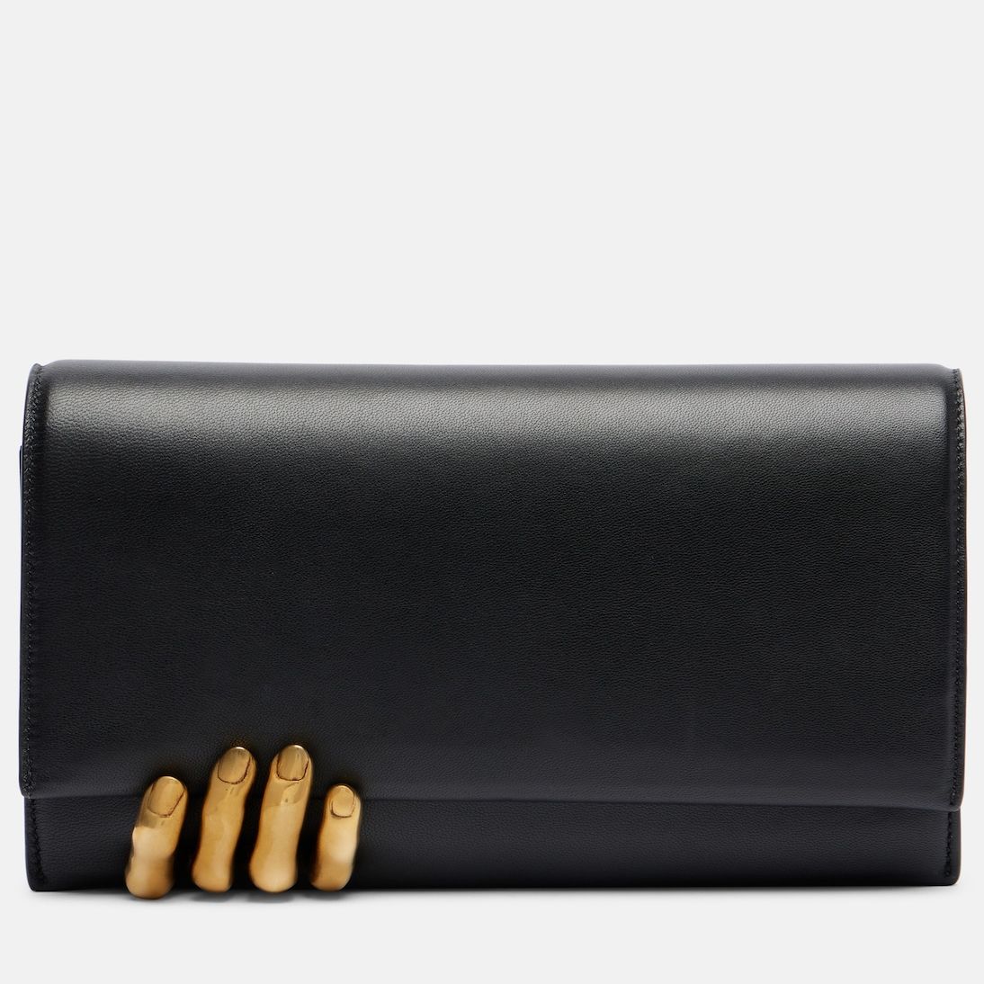 Hand Leather Clutch in Black - Khaite