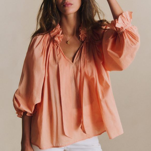 Batia Blouse - Peach - Organic Cotton - S&amp;eacute;zane