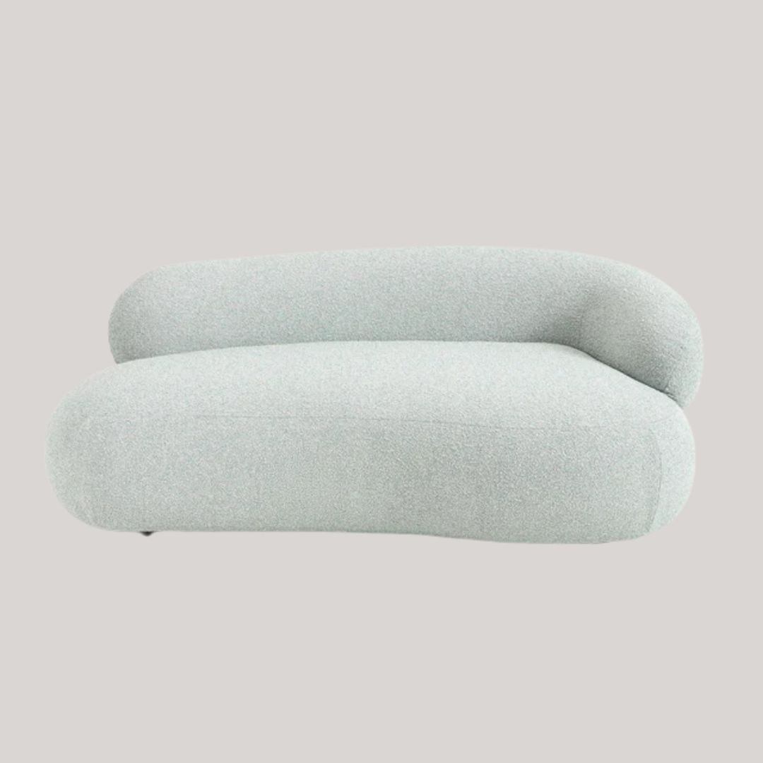 Westwing Collection, Boucl&amp;eacute; Sofa Alba (2-Seater) in Light Blue