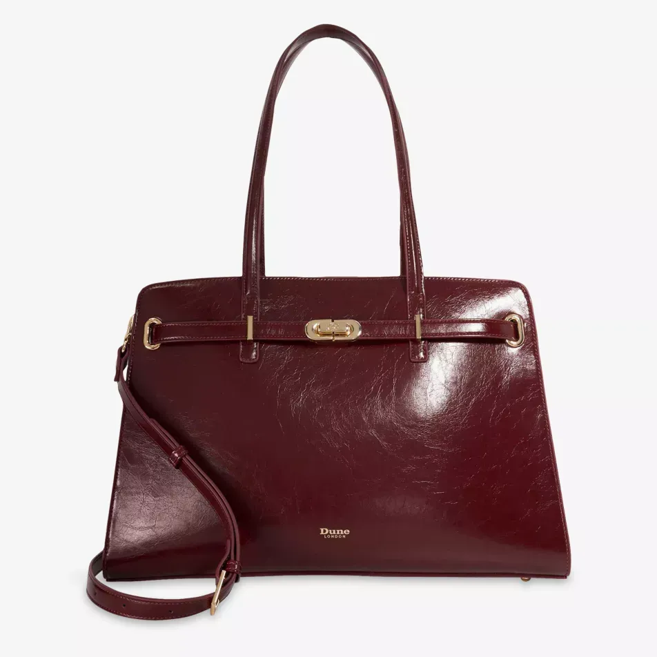 Define Large Belted Leather Tote