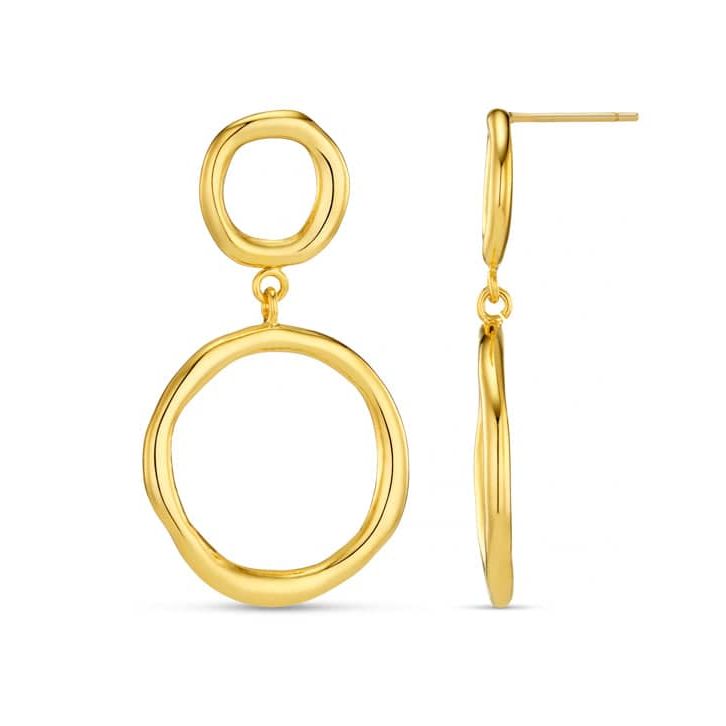 Organic Open Circle Drop Earrings