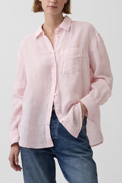 Gap, 100% Linen Oversized Shirt
