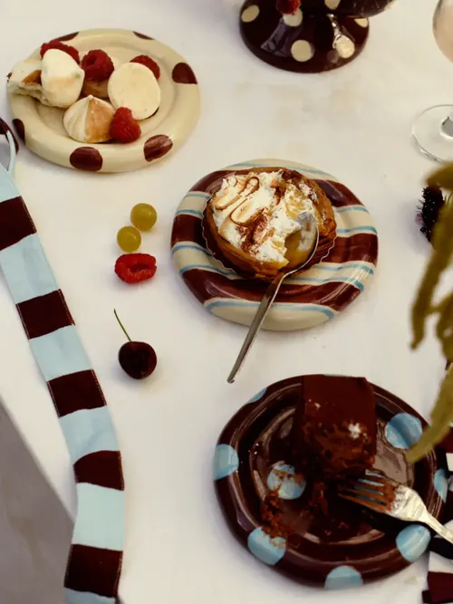 Hand Painted Stripe Saucer