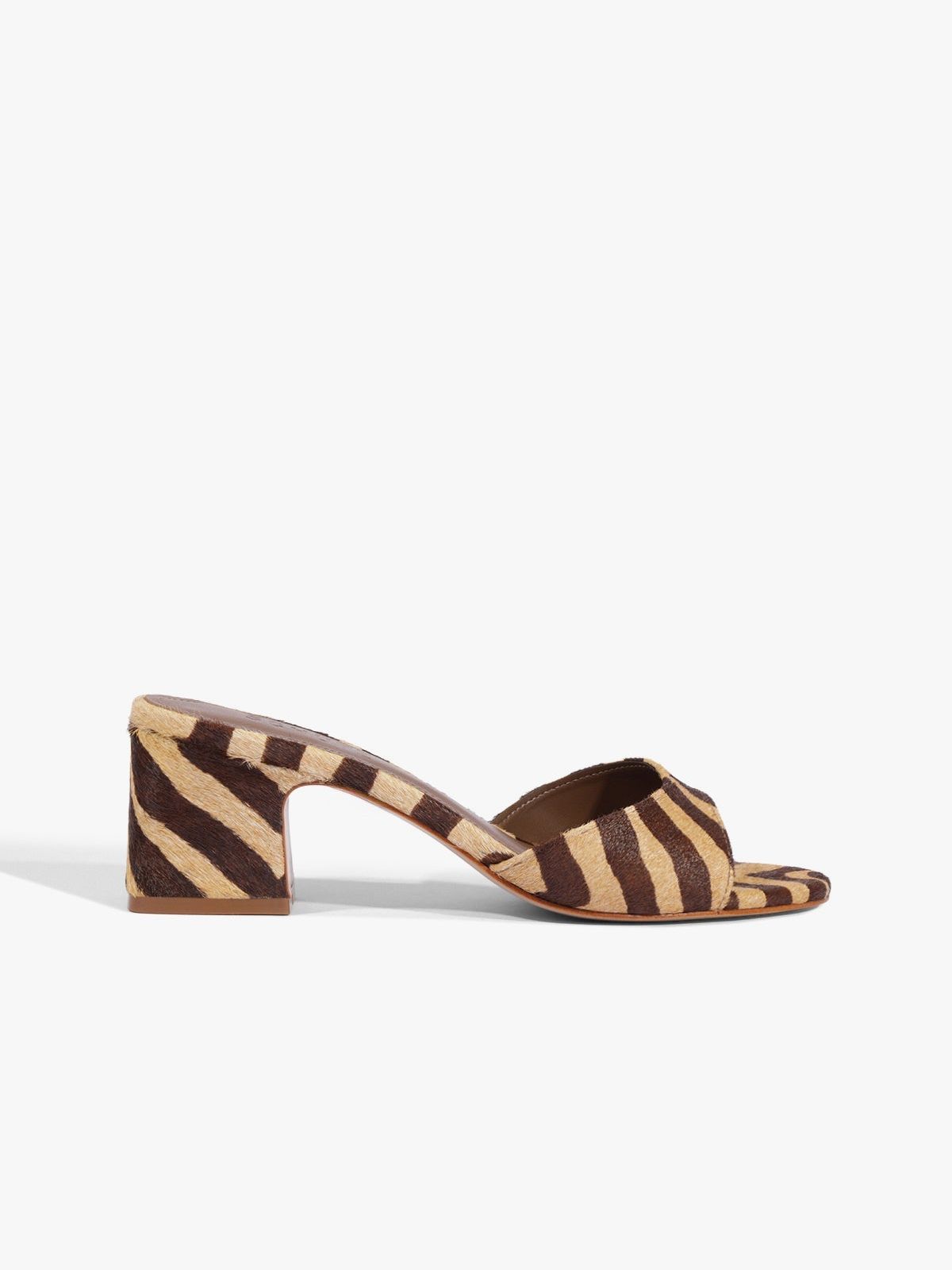 Harriet Mid Mule Animal Print Leather Sandal - 5 / Animal Print / Leather