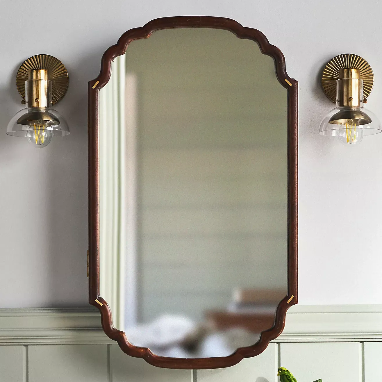 Alia Acacia Wood Mirrored Medicine Cabinet