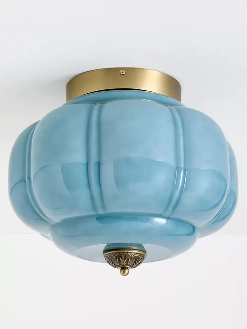 The Eloise Scallop Milk Glass Flush Mount Ceiling Light