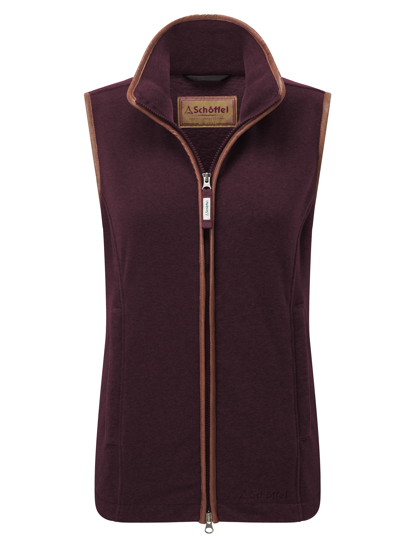 Lyndon Fleece Gilet - Port - Brown
