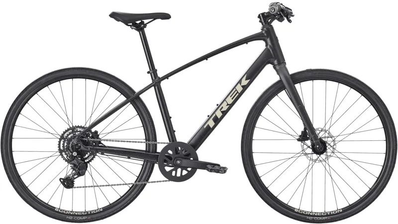 A side view of the trek fx 2 on a blank background