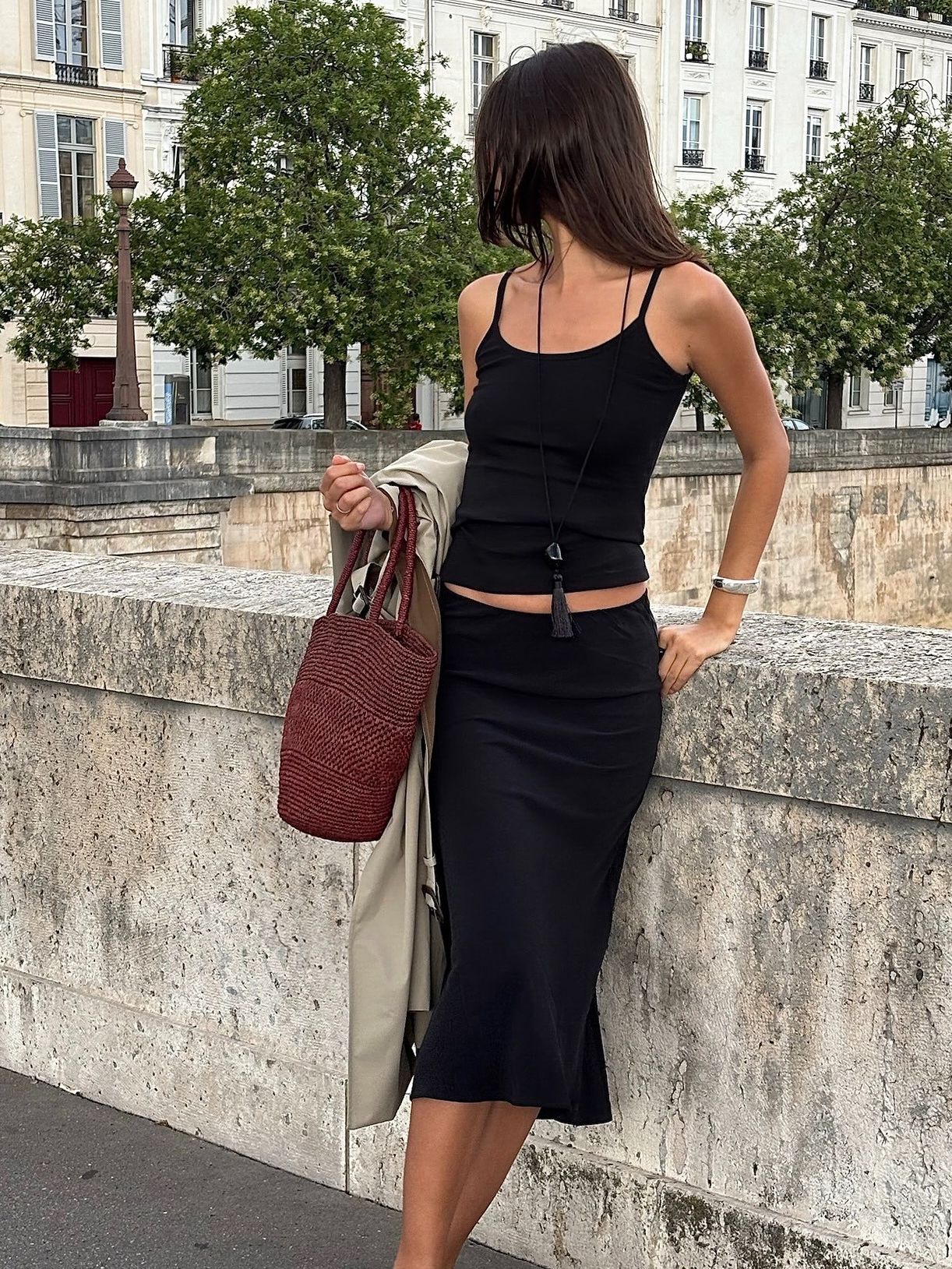 salome mory wears the alexa chung heeled ballet flat midi trend