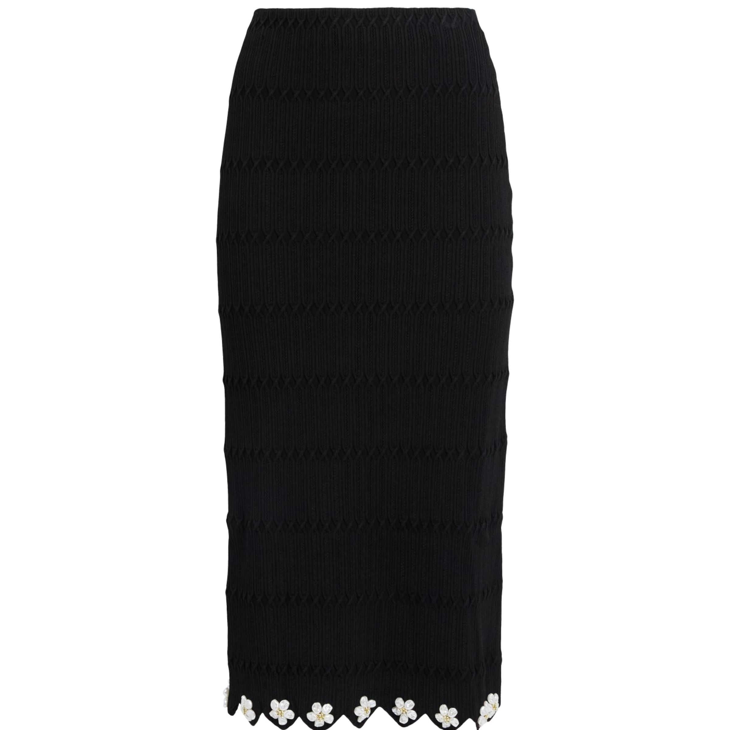 Maje Knitted Embellished Midi Skirt