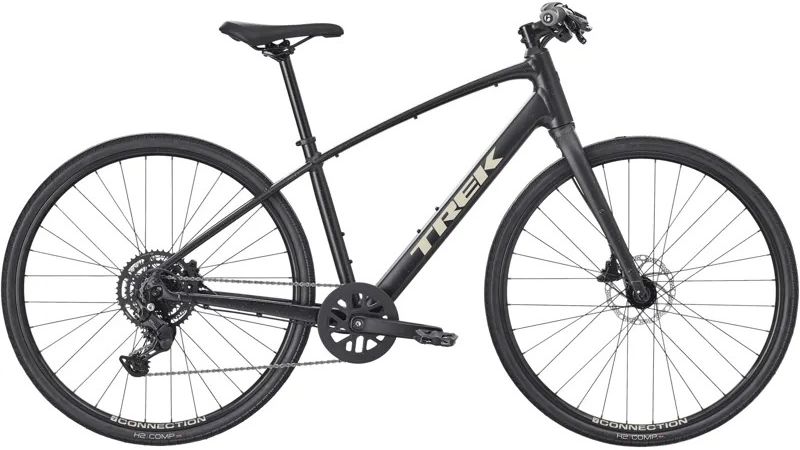 A side view of the trek fx 2 on a blank background