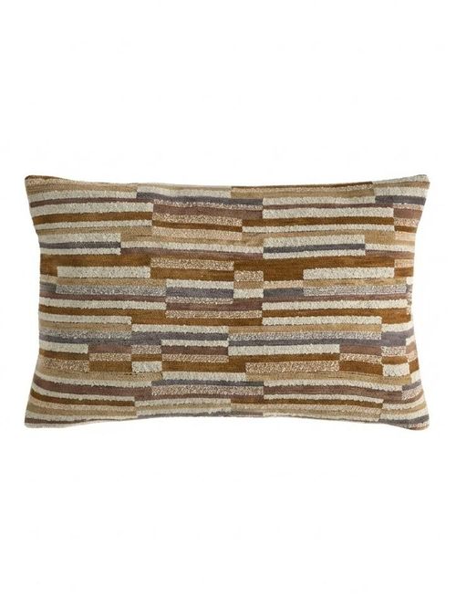 Textures Stripe Cushion in Ochre Yellow