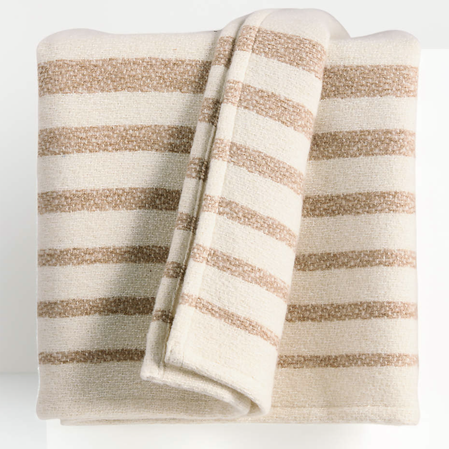 brown striped blanket