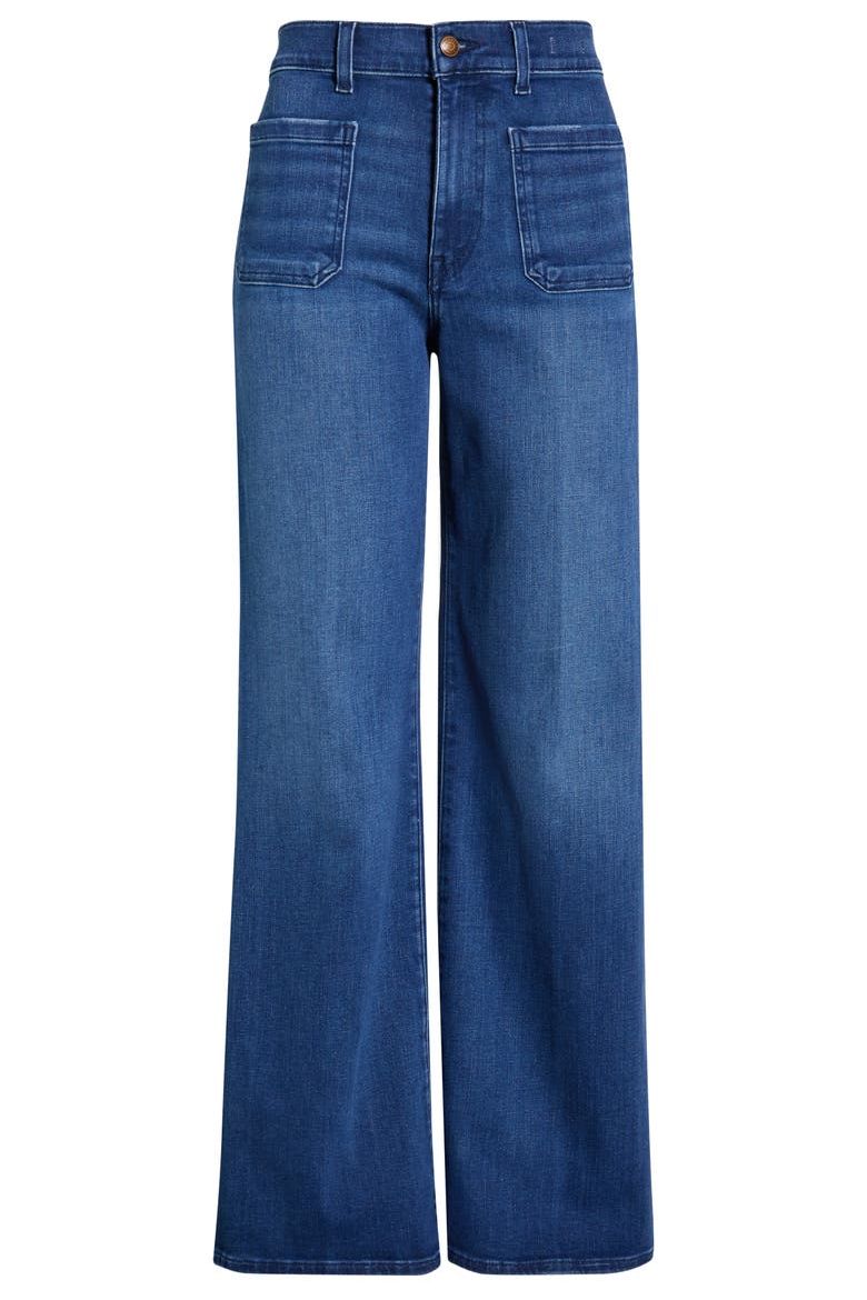 Emmy Patch Pocket High Waist Wide Leg Jeans