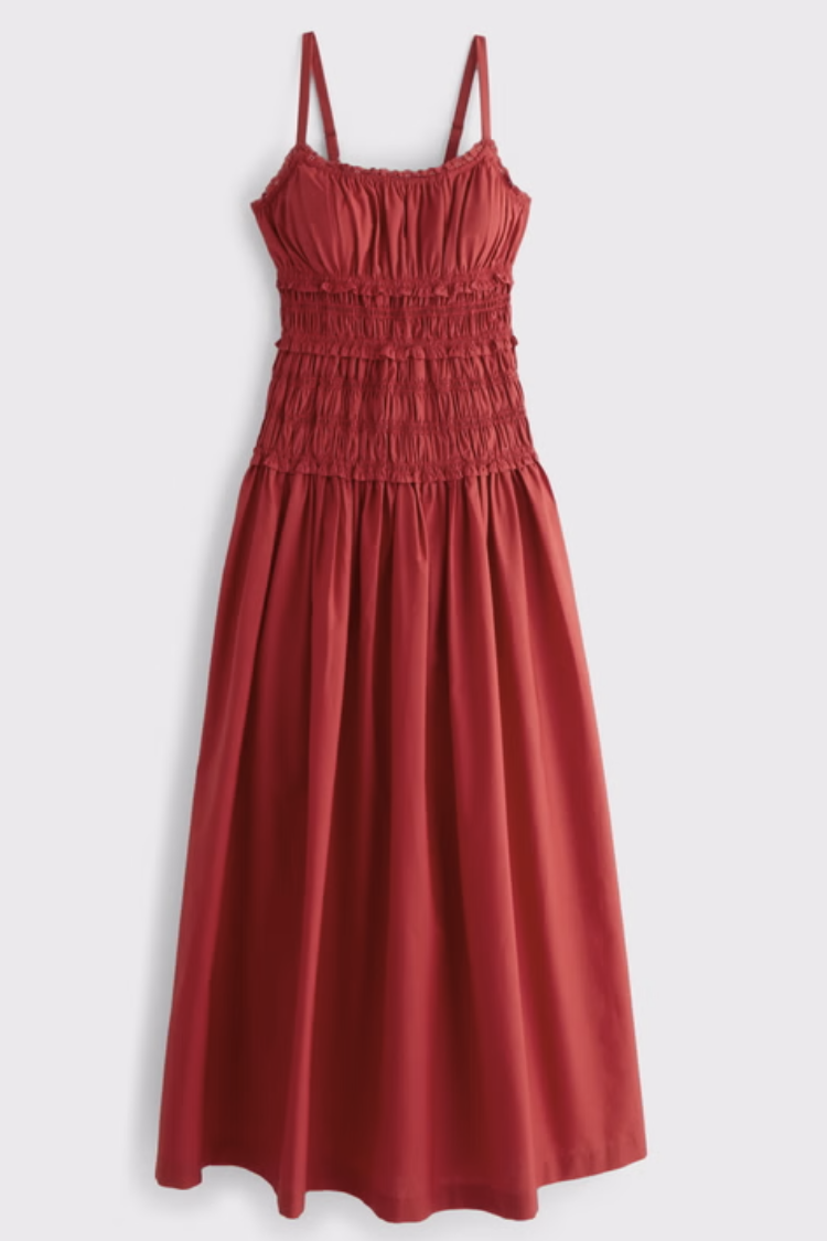 Abercrombie &amp;amp; Fitch , Bra-Free Smocked Drop-Waist Maxi Dress