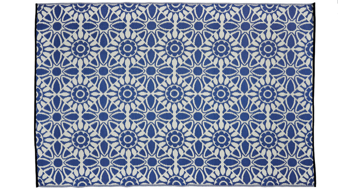 Kirkton House 6' X 9' Reversible Area Rug, Blue Tiles