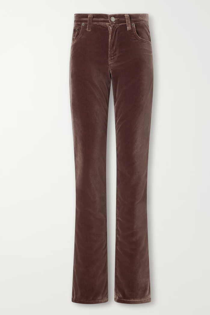 HAIKURE, Carly Cotton-Velvet Mid-Rise Straight-Leg Pants