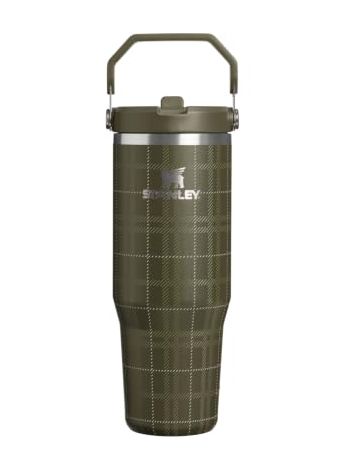 Iceflow 2.0 Flip Straw Tumbler, 30oz, Peat Moss Plaid