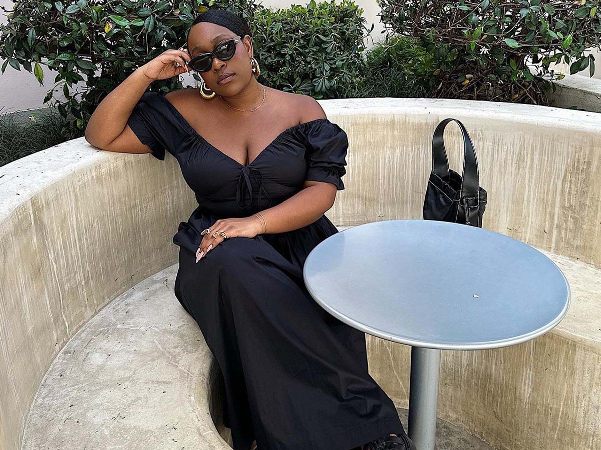 black shoulder dress Berylove Women Black Tie Dress Off The Shoulder A Line Midi Formal Dress with Slit, Black / US4 main image 1