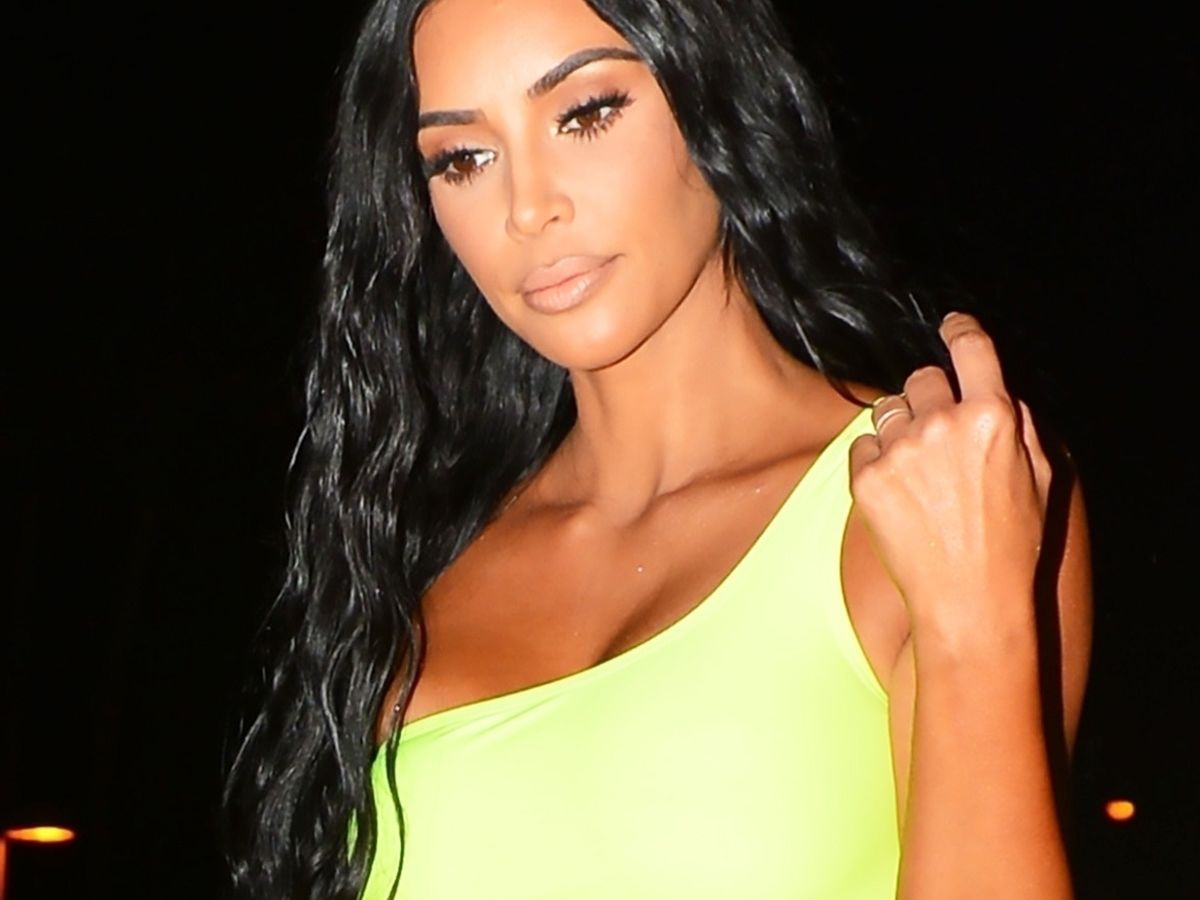 See Kim Kardashian's Neon Wedding Guest Dress | Who What Wear See Kim Kardashian's Neon Wedding Guest Dress | Who What Wear