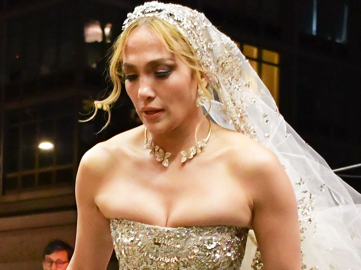 J.Lo Just Wore the Most Over-the-Top Wedding Dress Ever | Who What Wear