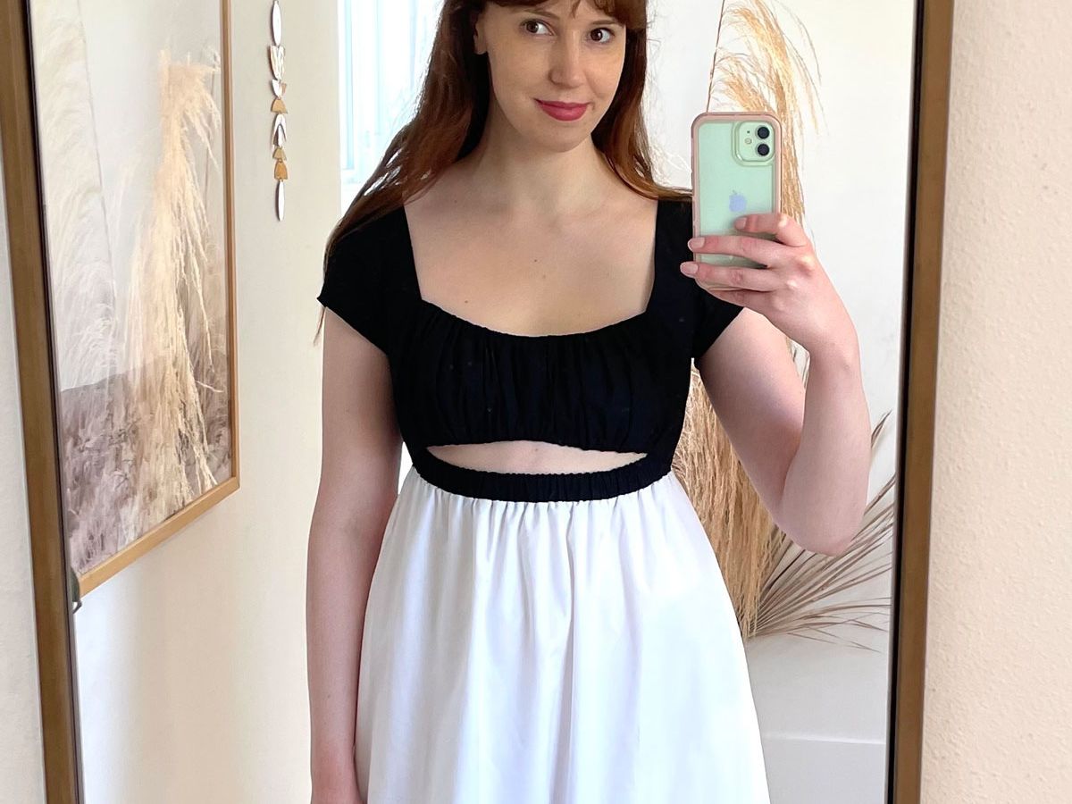 she bought a new dress If you are wealthy, I think you should spend more money on clothes. There's no pride in buying clothes for the lowest possible price, as this puts downward pressure on garment worker