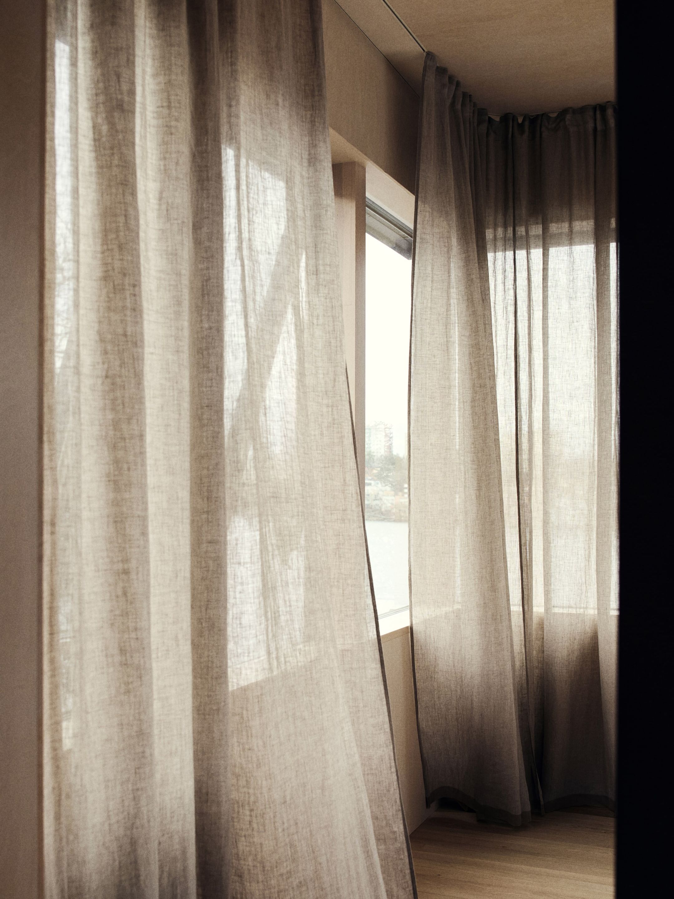 1-Pack Wide Linen Curtain Length