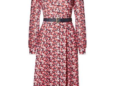 michael kors red floral dress Michael Kors Dress Womens S Red Floral Long Sleeve Sheath Stretch