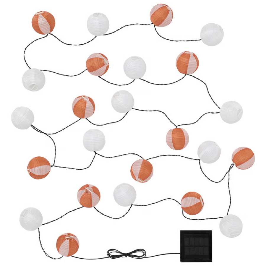 Solvinden Led Lighting Chain With 24 Lights - Solar-Powered Globe/orange Pink