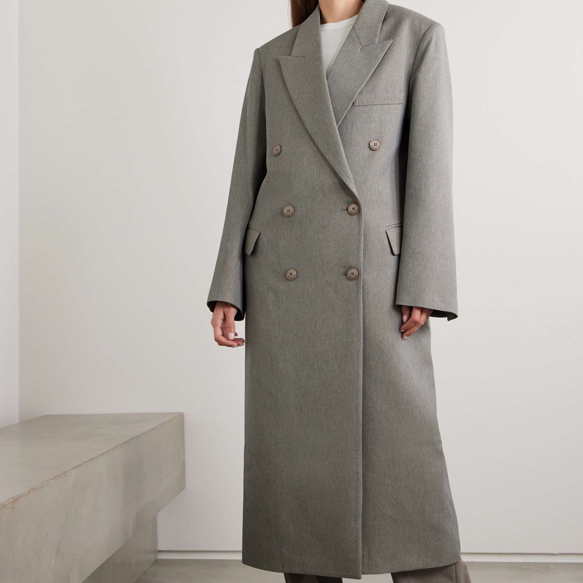 Jane Double-Breasted Twill Coat