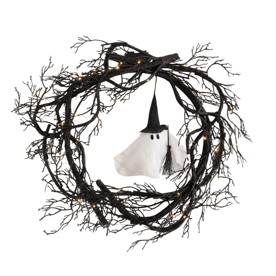 Pottery Barn, Lit Ghost Witch Wreath