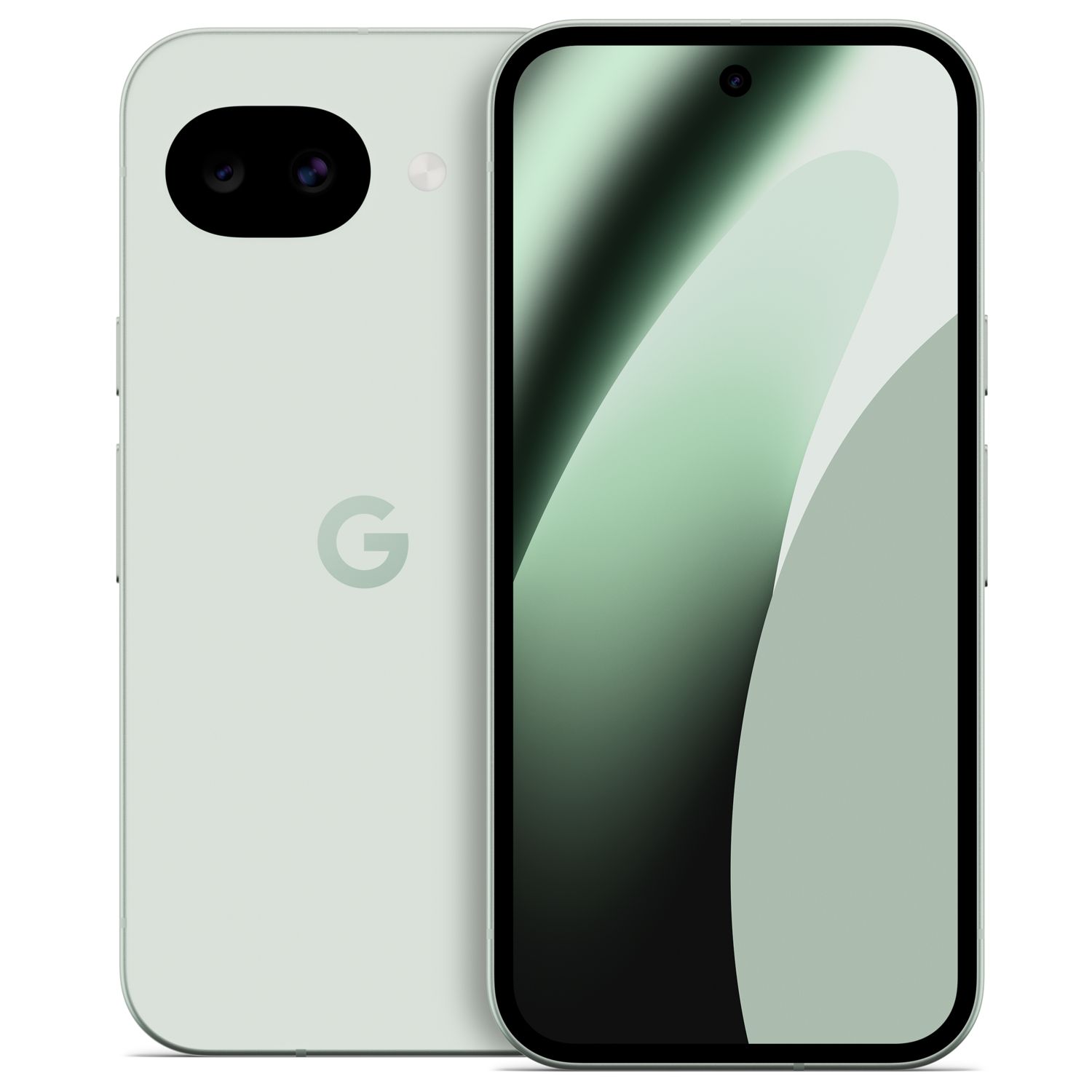 Google Pixel 10a render in the Fog colorway.