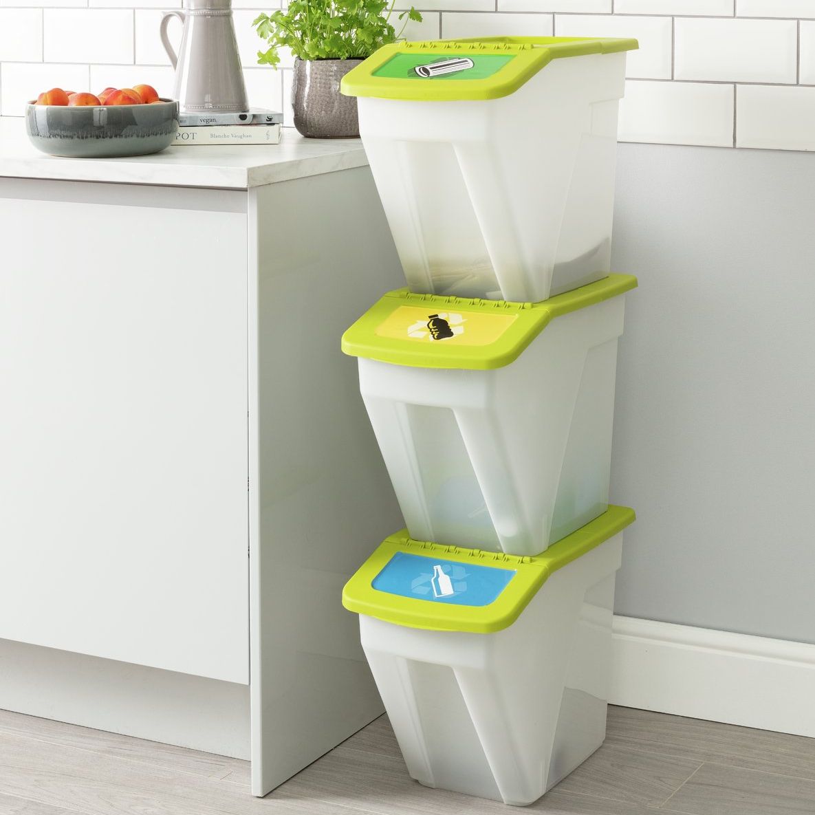 Curver 34 Litre Recycling Bins - Set of 3