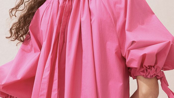 pink puff sleeve dress h&m H&M's Sellout Pink Dress Is Back for 2021