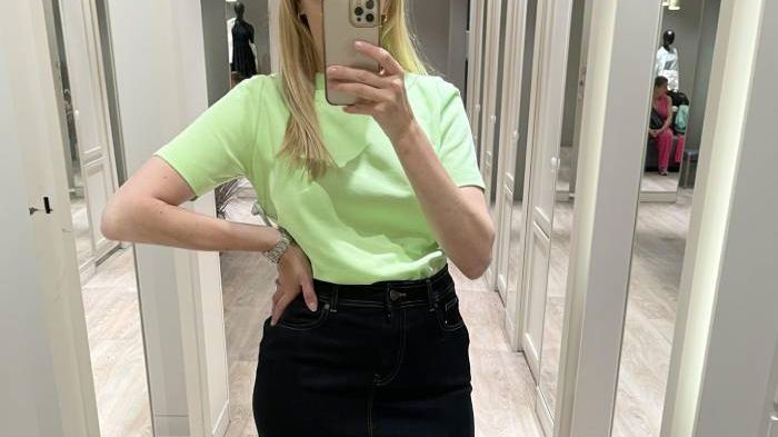 Jupe Paysanne Midi Marks & Spencer, Taille 10, Vert, 100% Coton, Très Bon état
