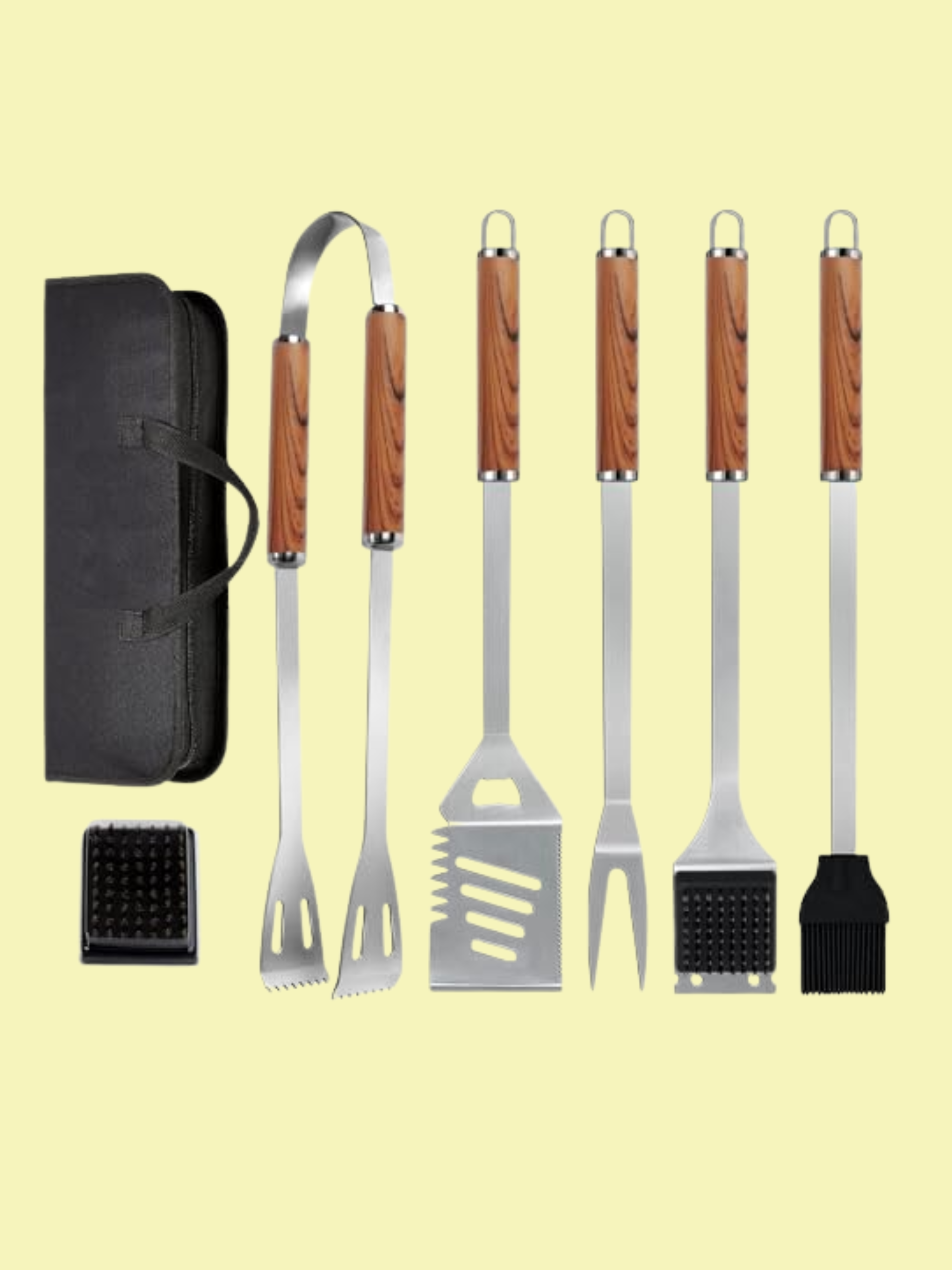 Kalahol 7-In-1 Bbq Tools Set Extra Thick Stainless Steel Grill Tool Set With Storage Bag, Premium Complete Outdoor Bbq Utensils Set Professional Barbecue Accessories Bbq Kit for Men and Women Gift