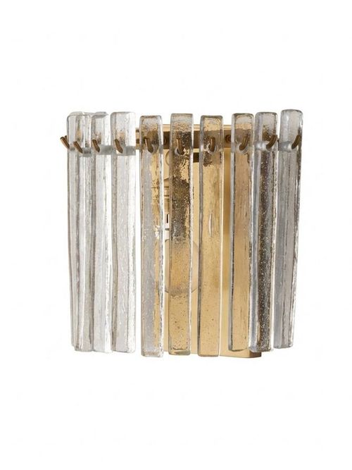 Starsky Wall Light With Clear Recycled Blown Glass Strips