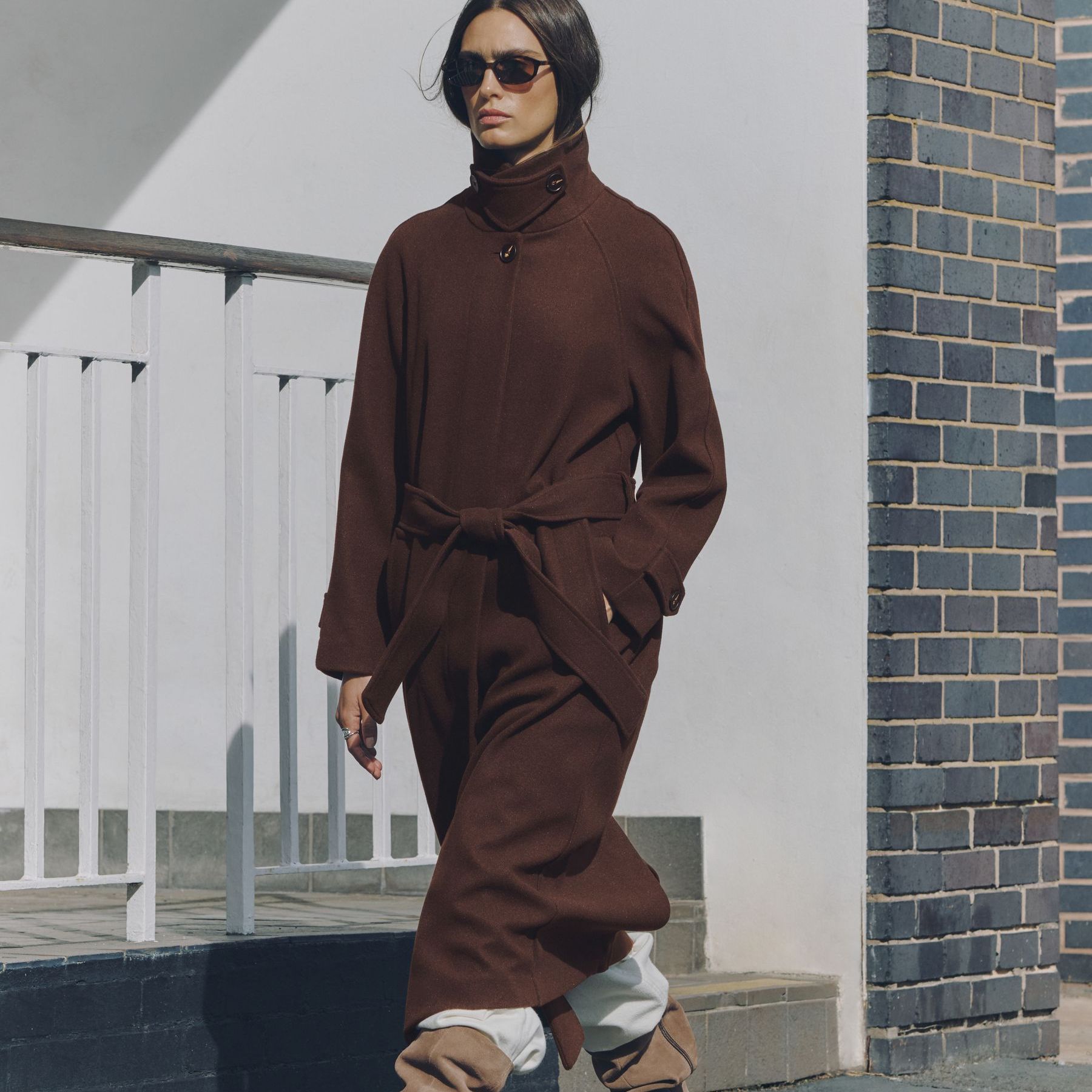 Chocolate Brown Belted Unlined Coat - Size X-Small