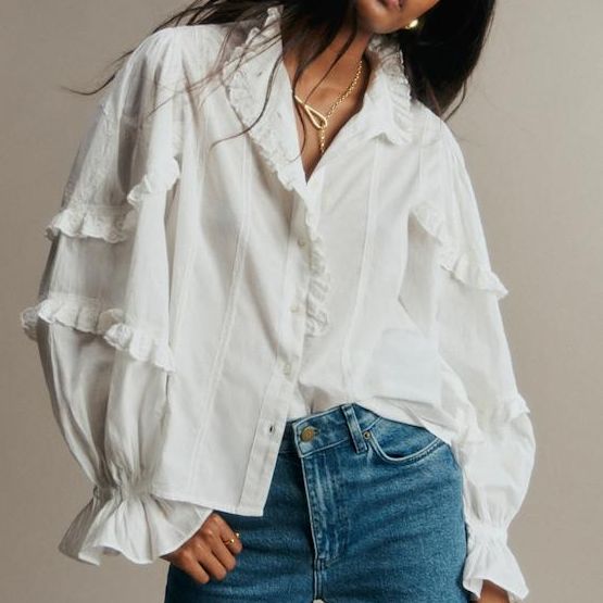 S&amp;eacute;zane Ecru Joris Embroidered Shirt
