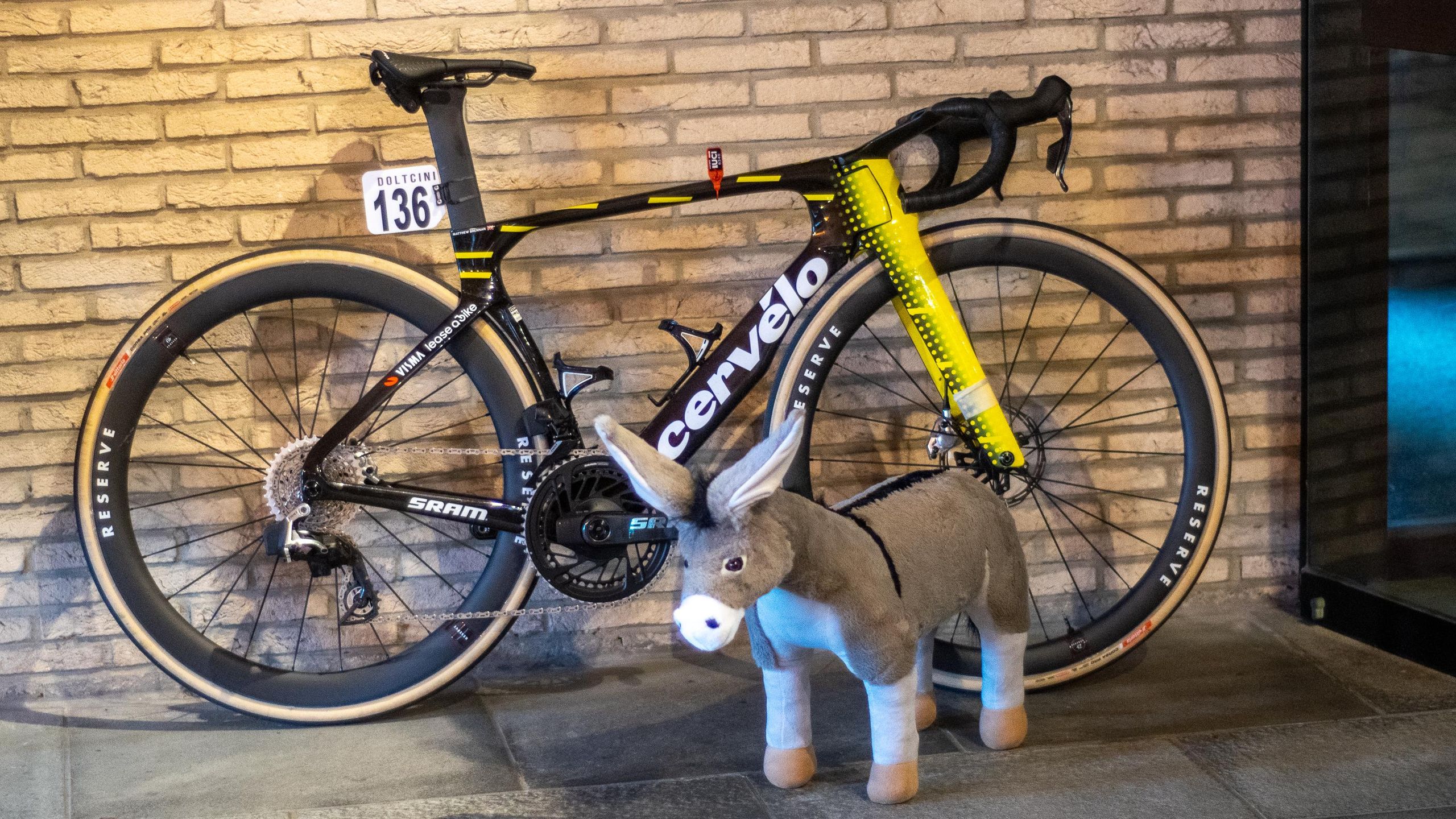 A Cervélo S5 and a toy donkey - Matthew Brennan's Kuurne-Brussel