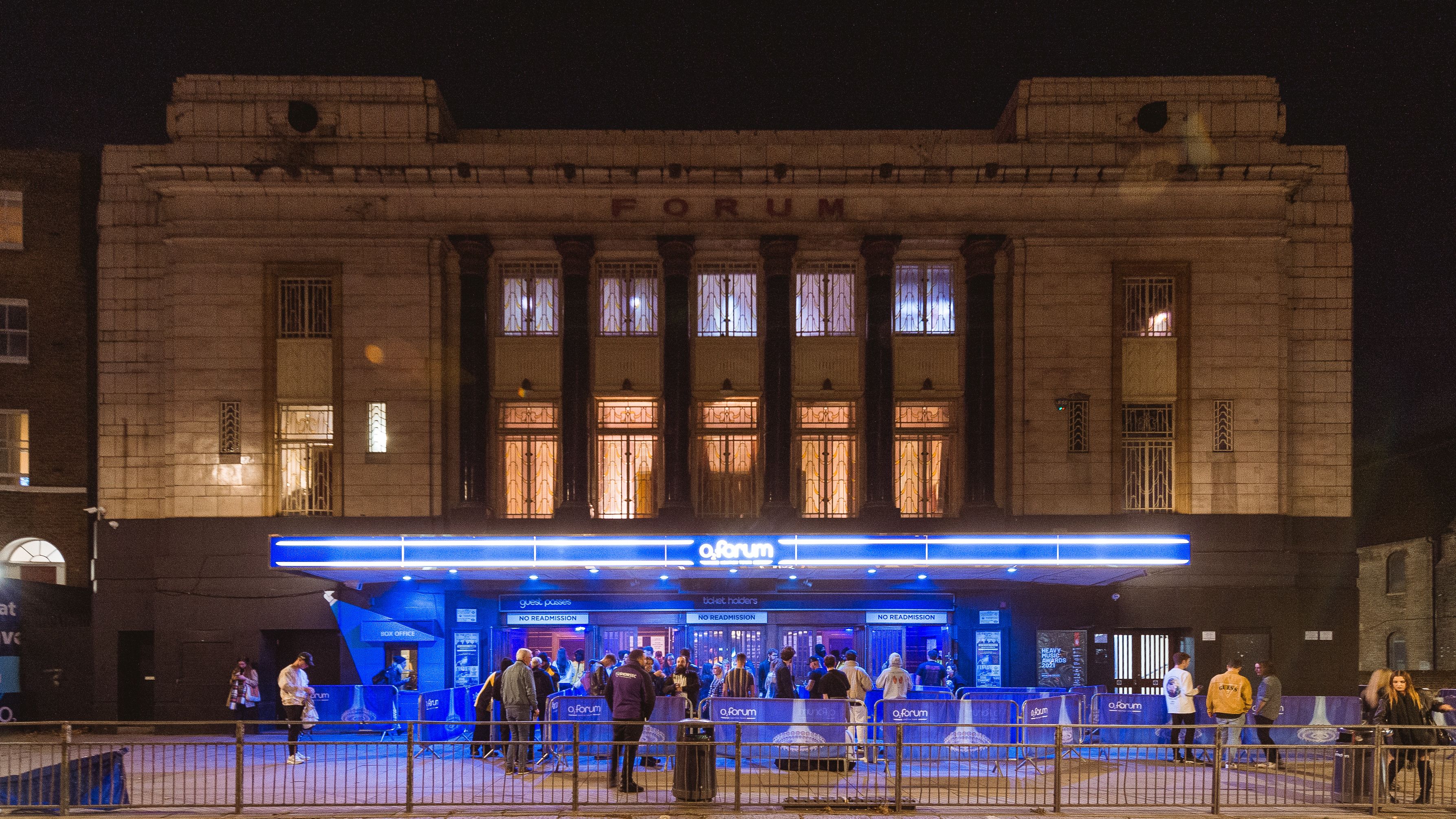 LONDON, ENGLAND - NOVEMBER 01: General view of the exterior of O2 Forum Kentish Town on November 1, 2021 in London, England. (Photo by Joseph Okpako/WireImage)