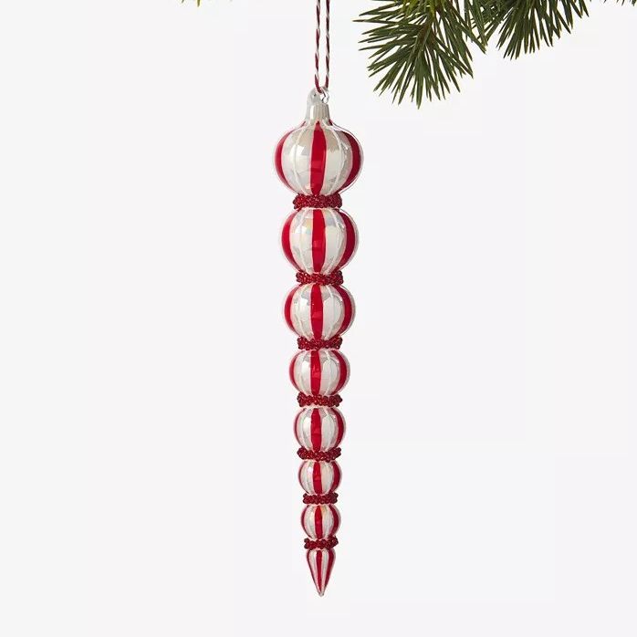 Macy's, Holiday Lane Christmas Cheer Stripe Finial Ornament